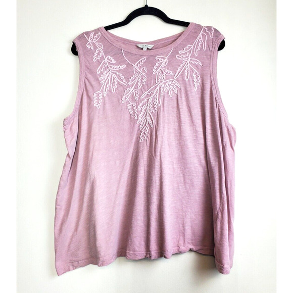 Lucky Brand‎ Womens 2X Peasant Top Boho EMBROIDERED Bohemian PLUS SIZE Pink - Picture 9 of 9